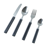 Premium Stainless Steel Kitchen Plastic Handle Cutlery Set With Tray (24 Pc Set) thumbnail 3