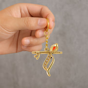 Flute And Peacock Feather Krishna Design Keychain (1 Pc) thumbnail 4