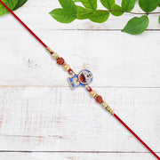 Cute Doraemon Kids Rakhi With Rudraksha  Pearl Beads thumbnail 3