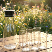 Prexo Plastic Water Jug And Drinking Glass Set (1 Jug 1000ml 6 Glasses 300ml) thumbnail 2