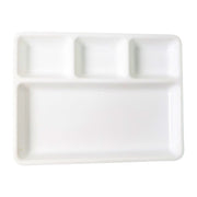 Plastic 4-compartment Rectangular Meal Serving Tray  Plate (1 Pc  White) thumbnail 1