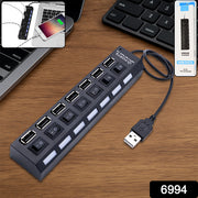 6994 Usb Splitter Multi Port Usb 2.0 Hub 7 Port With Independent Onoff Switch And Led Indicators Usb A Port Data Hub Suitable For Pc Computer Keyboard Laptop Mobile Hdd Flash Drive Camera Etc thumbnail 9