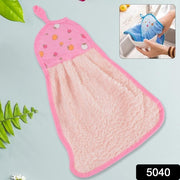 Microfiber Wash Basin Hanging Hand Kitchen Towel Napkin With Loop thumbnail 4