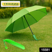 Green Stylish Banana Shaped Mini Foldable Umbrella thumbnail 7