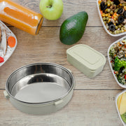 5584 Miracle Stainless Steel Round Lunch Box With Small Plastic Box Insert Leak Proof Lunch Box With Transparent Lid Lunch Box For Kids  Adults For School Office (450 Ml + 250 Ml Approx) thumbnail 4