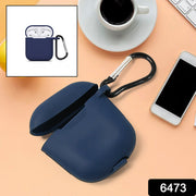 6473 Silicone Shockproof Protection Wireless Headphones Carrying Box Cover With Metal Keychain thumbnail 4