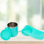 2851 Snacks Tray  Inside Steel Cup 350ml Break Time Tray For Kids  Home Use thumbnail 4