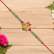 Om Moon Rakhi With Colorful Beads And Stones thumbnail 3