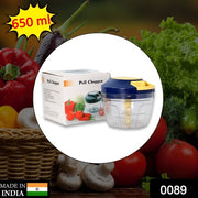 0089 Chopper With 4 Blades For Effortlessly Chopping Vegetables And Fruits For Your Kitchen (650ml) thumbnail 7