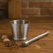 Heavy Duty Stainless Steel Mortar And Pestle Set For Kitchen Khalbatta Set (2 Pc Set) thumbnail 3