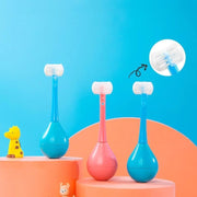 7327 Toddler Toothbrush - Soft Bristle Toothbrush - 3-sided Training Toothbrush With Silicone Head Inverted Cleaning Toothbrush For Aged 2-12 Childrens Cleaning (1 Pc) thumbnail 1