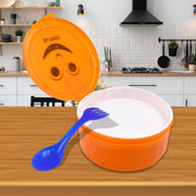Smily Plastic Lunch Box Small Box With 2in1 Spoon Pack Of 1 thumbnail 1