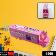 4568  Double Decker Magic Ice Cream Truck Compass Multi Level Metal Truck Compass Pencil Case With Movable Wheels  Sharpener thumbnail 7