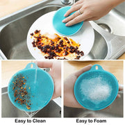 6078 Silicone Dish Scrubber Sponge Mildew Free Non Stick (Mix Color) thumbnail 4