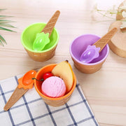 5320 Ice-cream Waffle Spoon Bowel Cup Set  Premium Ice Cream Set  Ice-cream Bowel With Spoon 2pc Couple Bowl Set thumbnail 6