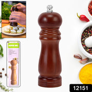 Wooden Pepper Mill 8 Inch Tall - Best Pepper Grinder (1 Pc) thumbnail 7