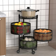 Metal Round High Quality Kitchen Trolley With Wheels (3 Layer  1 Pc) thumbnail 4