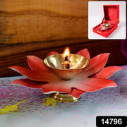 Lotus Shaped Brass Oil Diya (1 Pc) thumbnail 7