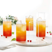 2343 Heavy Unbreakable Stylish Plastic Clear Look Fully Transparent Glasses Set 330ml (6pcs) thumbnail 1