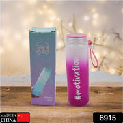 6915motivationalglass Bottle Colorful Portable Water Glass Bottle With Rubber Banddaily Intake Hourly Water Bottle To Ensure You Drink Enough Water Throughout The Dayreusable Cycling Gym Workout Fitnessbottle(Approx 350 Ml) thumbnail 7