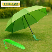 Green Stylish Banana Shaped Mini Foldable Umbrella thumbnail 1
