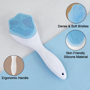 Silicone Face Scrubber Exfoliating Brush Manual Handheld Facial Cleansing Brush (1 Pc) thumbnail 5