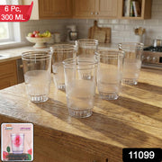 Transparent Janta Drinking Glass Set (300ml 6 Pc Set) thumbnail 7