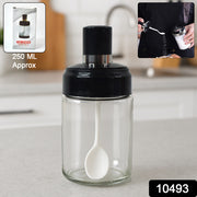 Transparent Glass Storage Jar With Built-in Spoon Approx 250ml thumbnail 6