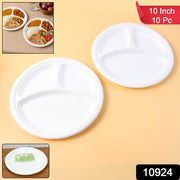 Freshee 10 Inch 3-compartment Round Compostable Bagasse Plate (10 Pc) thumbnail 5
