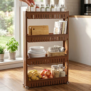 Multipurpose Plastic 4 Layer Storage Rack With Wheels thumbnail 2