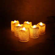 Christmas Premium Glitter Led Tealight Candles (6 Pc Set) thumbnail 5