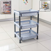 3-layer Multipurpose Kitchen Storage Basket Rack thumbnail 1