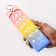 Plastic Colorful Motivational Water Bottle With Straw (900 Ml) thumbnail 3