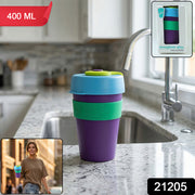 Reusable Colorful Travel Mug With Secure Silicone Lid (1 Pc 400 Ml) thumbnail 7