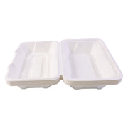 Vegnar Premium Bagasse Clamshell Food Box (10 Pc 9x6 Inch) thumbnail 4