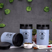 5766 Accurate Seal Tea Sugar Coffee Container - 3 Pcs Plastic Damru Shaped Tea Coffee Sugar Canisters Jar New Airtight Food Seal Containers For Salt Dry Fruit Grocery Multicolor (3 Pcs Set) thumbnail 3
