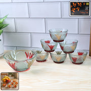 8234 Rose Glass Multipurpose Pudding  Dessert  Ice Cream Bowl Set For Home Use Home  Kitchen Serving Bowl For Sundae Sweets Snacks Fruit Pudding Nuts Or Dip Serving Bowls 6 Medium  1 Big Bowl (Set Of 7 Pc) thumbnail 5