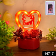 Romantic Heart-shaped Love Couple Decorative Showpiece With Rose Base (1 Pc) thumbnail 7