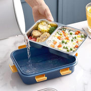 Stainless Steel Lunch Box 2 Section Lunch Box With Spoon thumbnail 1
