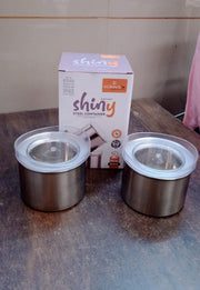 Multipurpose Stainless Steel Airtight Containers With See Through Lid (2 Pc  500 Ml) thumbnail 6