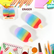 17523 Jelly Popsicle Shape Fancy  Stylish Erasers Mini Eraser Creative Cute Novelty Eraser For Children Eraser Set For Return Gift Birthday Party School Prize (2 Pc Set) thumbnail 1