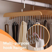 Space Saving 8 Hooks Wooden Hangers (Hanging Hook Included  1 Pc) thumbnail 4