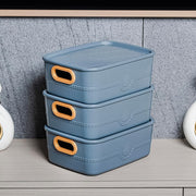 3-piece Plastic Multipurpose Storage Basket Bin Set With Handle (3 Pcs Set) thumbnail 3