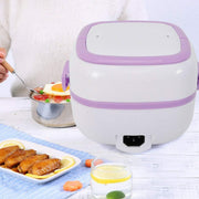 10027 Electric Lunch Box Portable Food Warmer Food Heating Lunch Box Removable Food-grade Stainless Steel Compartments 220v 200w For Car Truck Office thumbnail 1