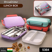 5364 Break Time Lunch Box Steel Plate Multi Compartment Lunch Box Carry To All Type Lunch In Lunch Box  Premium Quality Lunch Box Ideal For Office  School Kids  Travelling Ideal thumbnail 6