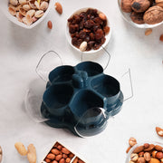 Lotus Shape Rotating Dry Fruit  Snack Organizer Box With Compartments (1 Pc) thumbnail 2