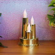 Led Flameless Candle Lamp With Triple Candle Design (1 Pc) thumbnail 2