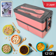 Plastic 3 Layer Leak Proof 3 Compartment Lunch Box For Office  (1 Pc) thumbnail 6