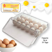 Plastic 18 Cavity Egg Storage Box Or Egg Trays For Refrigerator With Lid  Handles High Quality Rectangular Egg Tray Box For 18 Egg (1 Pc) thumbnail 1