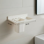 3in1 Wall Mounted Multi-compartment Toothbrush  Soap Holder With Cup (1 Pc) thumbnail 6